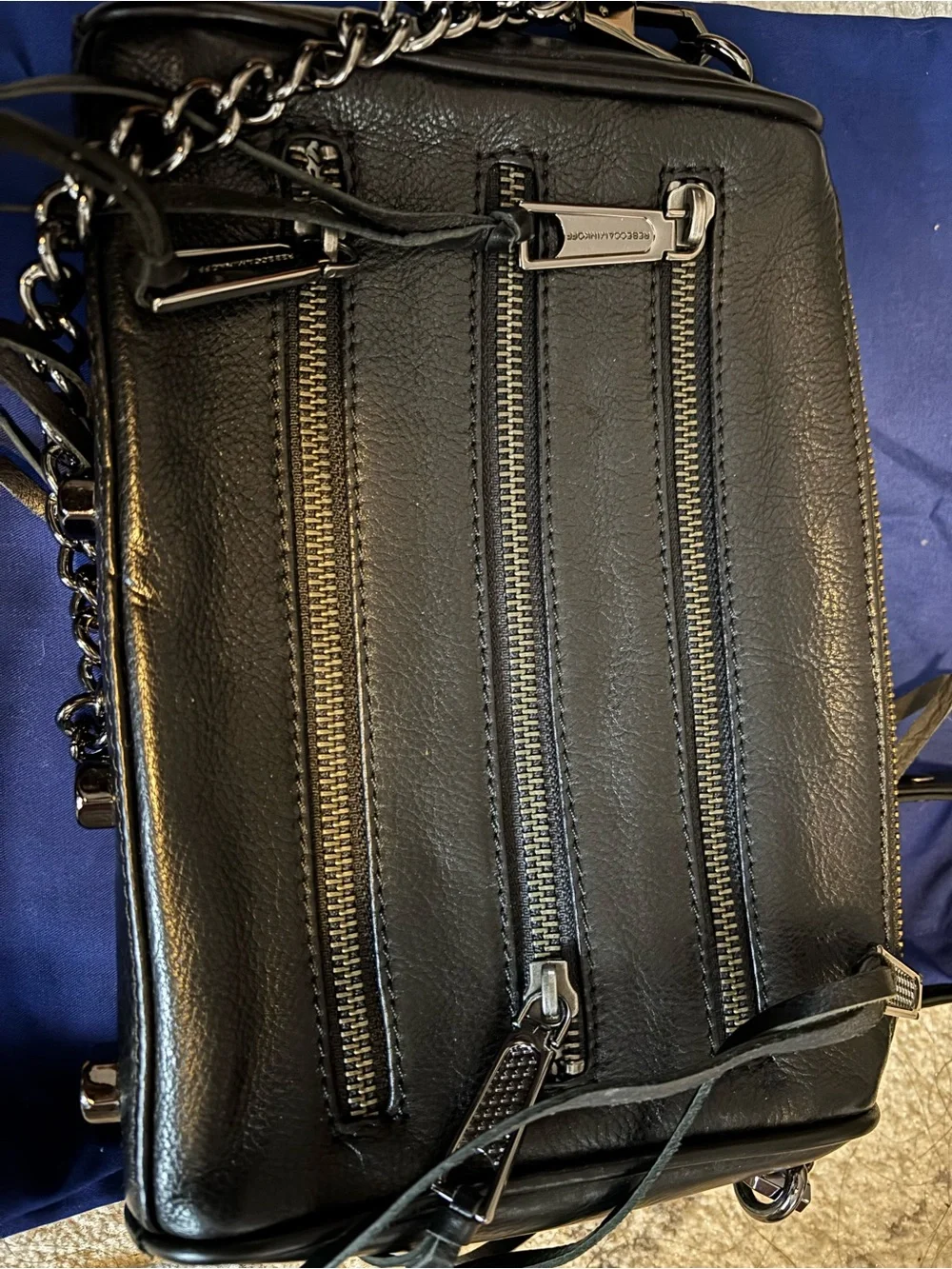 Rebecca Minkoff Black Leather Crossbody with Gunmetal Hardware